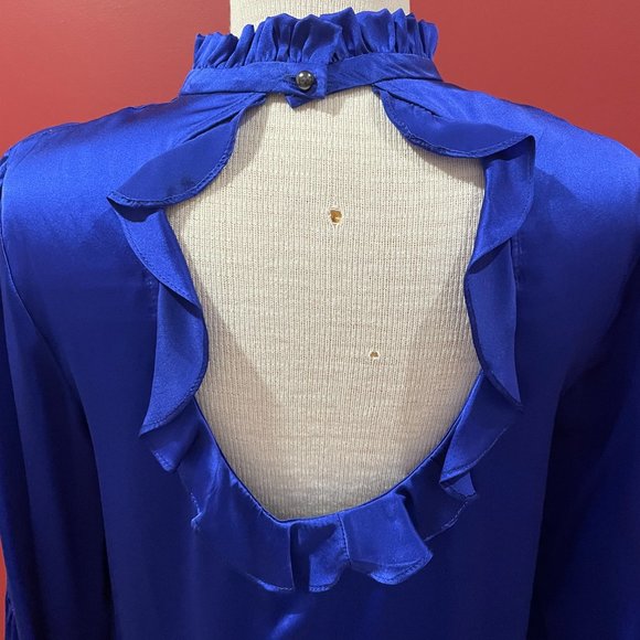 Alice & Trixie Ruffle Sleeve and Collar Blouse in Cobalt Blue Size M (NWT) - Picture 4 of 7